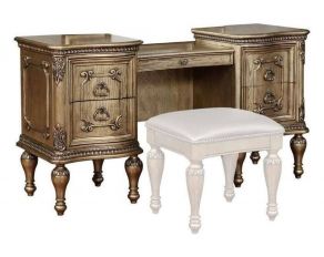 Seville Vanity Desk in Platinum