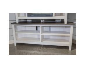 Dorrinson Medium Corner TV Stand in Two-tone Gray and White