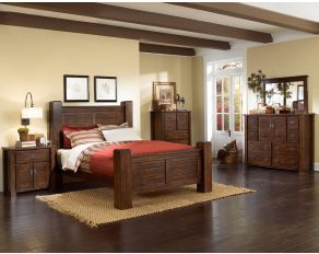 Trestlewood Poster Bedroom Collections in Mesquite Pine