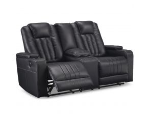 Center Point Reclining Loveseat with Console in Black