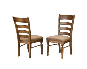 Bennett Ladderback Upholstered Side Chair Set of 2 in Smoky Quartz