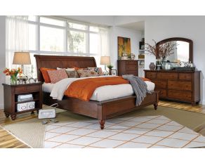 Cambridge Sleigh Bedroom Collections in Brown Cherry