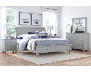 Cambridge Sleigh Bedroom Collections in Light Gray Paint