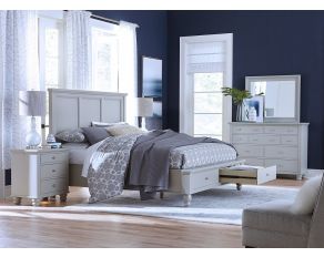 Cambridge Panel Storage Bedroom Collections in Light Gray Paint