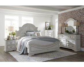 Magnolia Manor Panel Bedroom Collections in Antique White Finish