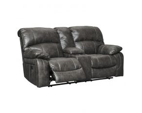 Ashley Furniture Dunwell Power Recliner Console Loveseat in Steel