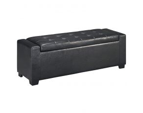 Ashley Furniture Benches Upholstered Storage Bench in Black