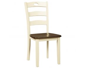 Ashley Furniture Woodanville Dining Room Side Chair - Set of 2 in White/Brown