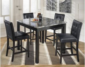 Maysville Set of 5 Counter Height Dining Table and Bar Stools in Black