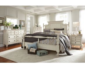 High Country Poster Bedroom Collections in Antique White finish