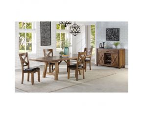 Darby Trestle Dining Set in Brown