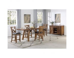 Darby Gathering Dining Set in Brown