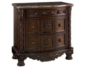 Ashley Furniture North Shore Three Drawer Night Stand in Dark Brown