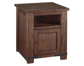 Ashley Furniture Budmore Rectangular End Table in Brown