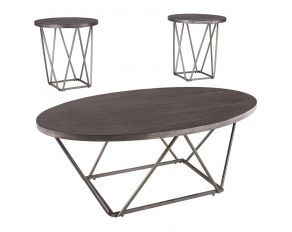 Ashley Furniture Neimhurst Occasional Table Set in Dark Brown