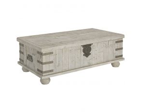 Ashley Furniture Carynhurst Lift Top Cocktail Table in White Wash Grey