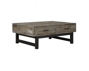 Ashley Furniture Mondoro Lift Top Cocktail Table in Greyish Brown