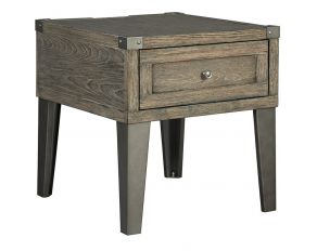 Ashley Furniture Chazney Rectangular End Table in Rustic Brown