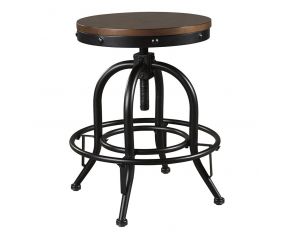 Valebeck Counter Height Bar Stool in Brown and Black