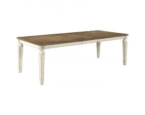 Realyn Extendable Rectangle Dining Table in Chipped White