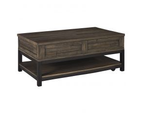 Johurst Coffee Table with Lift Top in Grayish Brown