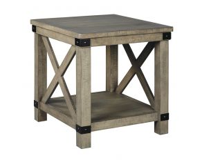 Aldwin Rectangular End Table in Gray