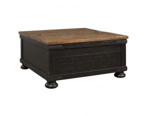 Valebeck Coffee Table with Lift Top in Black and Brown