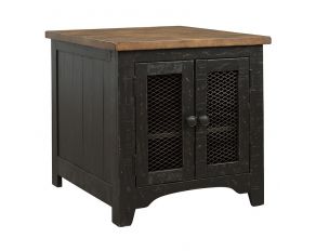 Valebeck End Table in Black and Brown