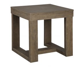 Cariton Square End Table in Grayish Brown