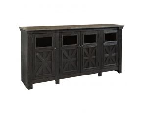 Tyler Creek 74 Inch TV Stand in Black and Gray
