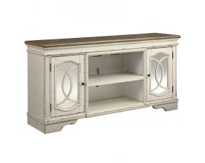 Realyn 74 Inch TV Stand in Chipped White