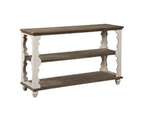 Alwyndale Sofa Table in Antique White and Brown