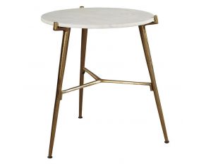 Chadton Accent Table in White and Gold