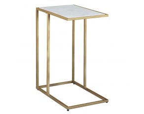 Lanport Accent Table in Champagne and White