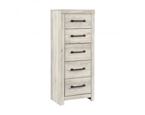 Cambeck 5 Drawer Narrow Chest in Whitewash