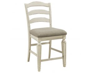 Realyn Upholstered Bar Stool in Chipped White