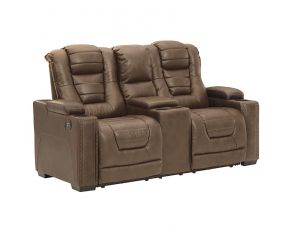 Owner's Box Power Reclining Loveseat with Console in Thyme