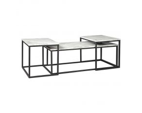 Donnesta Set of 3 Table in Gray and Black