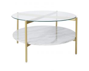 Wynora Coffee Table in White and Gold