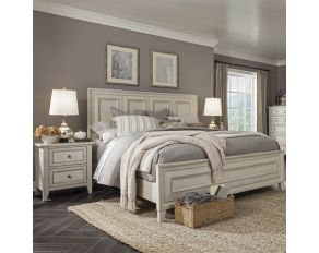 Raelynn Transitional Panel Bedroom Set in Weathered White