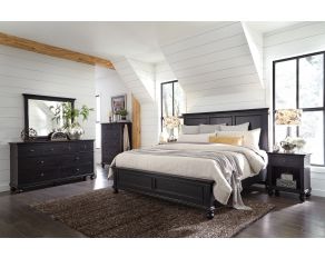 Oxford Traditional Panel Bedroom Set in Rubbed Black