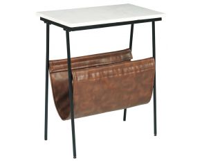 Etanbury Accent Table in Brown Black and White