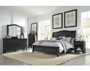 Oxford Traditional Sleigh Bedroom Set in Rubbed Black