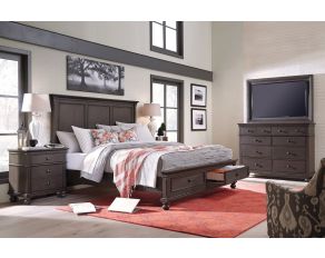 Oxford Traditional Panel Storage Bedroom Set in Peppercorn