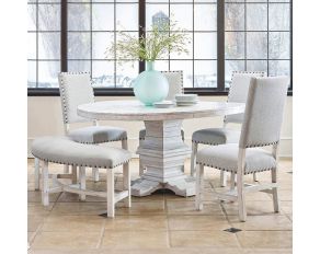 Condesa Round Dining Set in White Finish