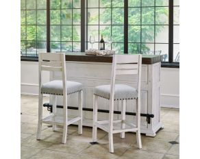 Condesa Bar Set in White and Brown Finish