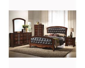 Jenny Upholstered Bedroom Collections in Medium Espresso Finish