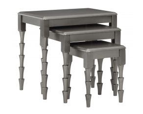 Larkendale Accent Table Set in Metallic Gray