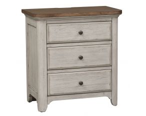 Liberty Furniture Farmhouse Reimagined 3 Drawer Nightstand in Antique White