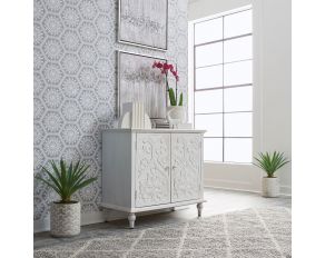 French Quarter 2 Door Accent Cabinet in Chalky White